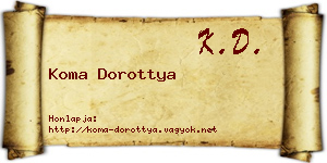 Koma Dorottya névjegykártya